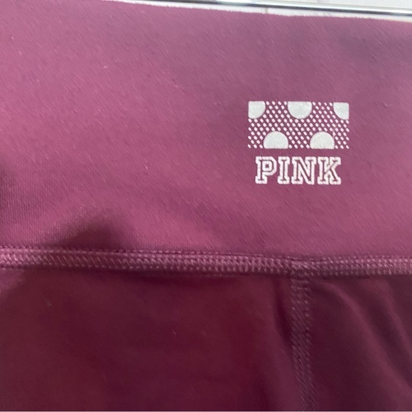 Victoria Secret Pink Womens Size Medium Deep Plum Workout Yoga Exercise Pants - Picture 2 of 5